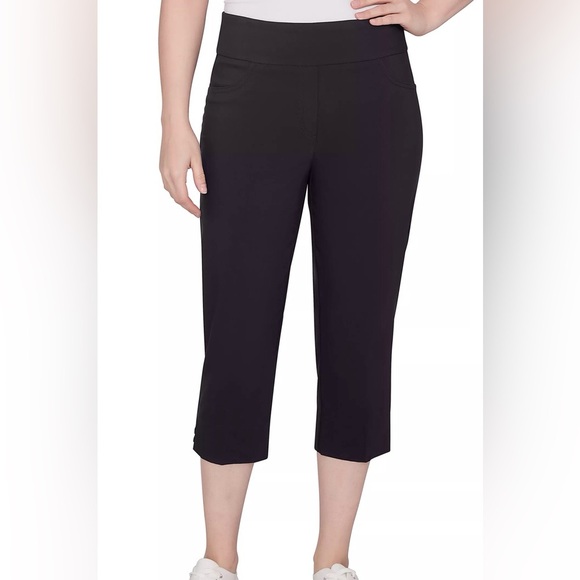 Ruby Rd. Women’s Black Stretch Slimming Pull-On Capri Pants Size 6 - Picture 1 of 12